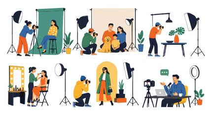 Fototapeta premium Photography studio workflow with creative professionals