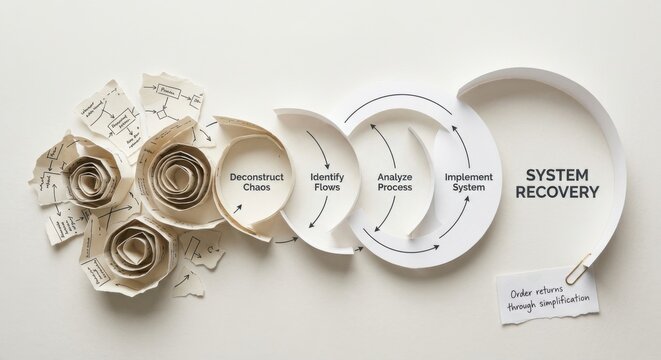 Paper Spiral Diagram Illustrating a Business Process Workflow