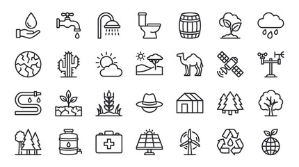 Fototapeta premium Sustainability and environmental resource conservation icons