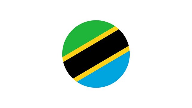 Icon Flag Tanzania Circle Bounce 4K Transparent