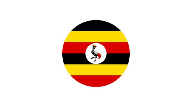 Icon Flag Uganda Circle Bounce 4K Transparent