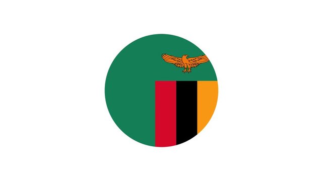 Icon Flag Zambia Circle Bounce 4K Transparent