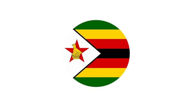 Icon Flag Zimbabwe Circle Bounce 4K Transparent