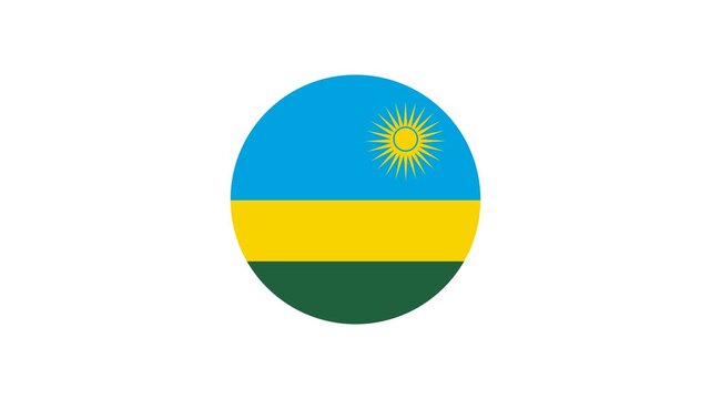 Icon Flag Rwanda Circle Bounce 4K Transparent