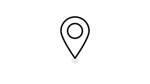 Animated Map Pointer Location Pin Icon for GPS Navigation on Transparent 4K Background