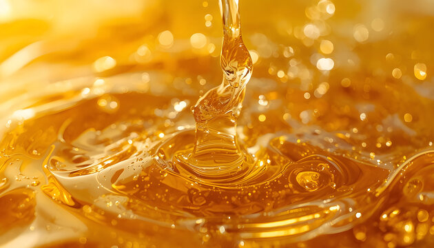 Glycerin or thick syrup drip in slow motion