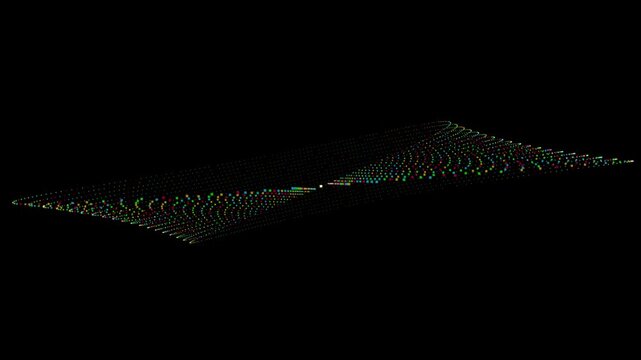 Seamless point cloud video loop - 4k UHD cinematic motion footage of dynamic digital terrain mapping