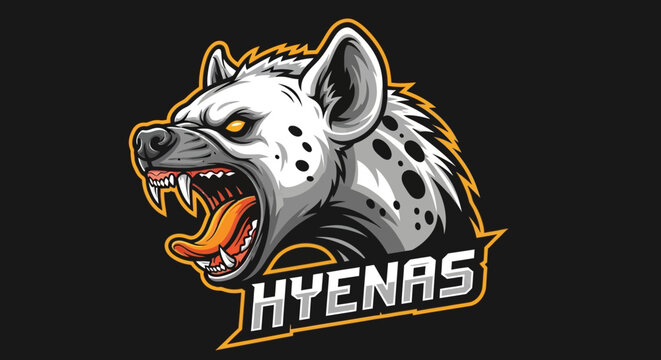 Fierce stylized predator mascot vector illustration featuring sharp geometric lines and aggressive expression for sports team logo branding or apparel design on white background.