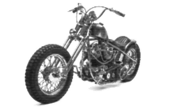 Halftone Design Vintage Motorcycle Front View Vector Illustration