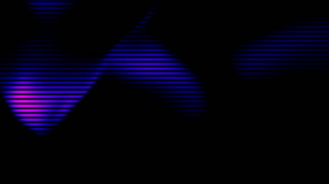 Abstract purple digital energy waves with retro scanline effect. 4K Video