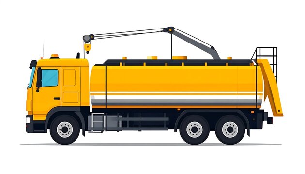 Yellow dump truck on construction site road.