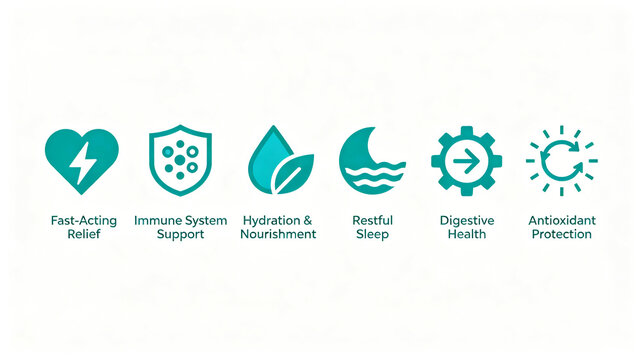 Solid color blue-green maintenance icon, quickly soothing, enhancing immunity, moisturizing, nourishing, sleeping, digestive, antioxidant, universal for skincare and health products
