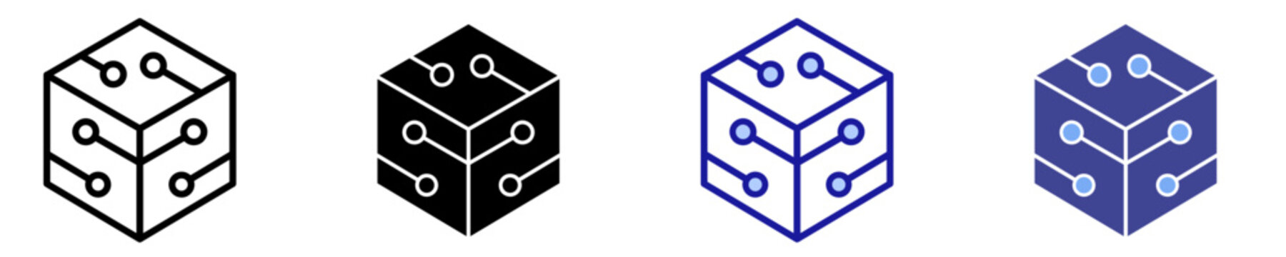 Blockchain Package Icon Set Multiple Style Collection