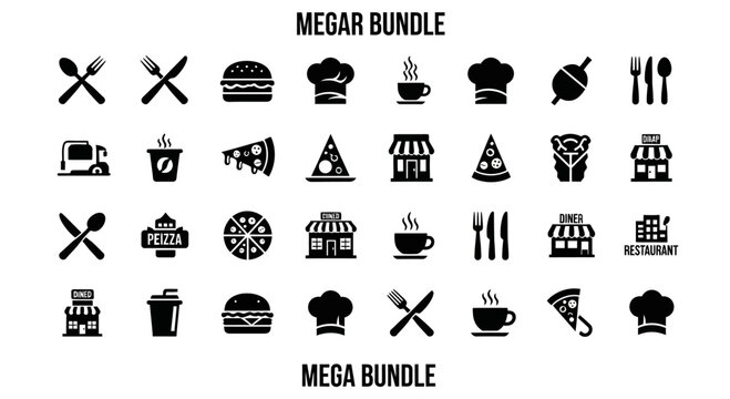 Mega Bundle: Food & Restaurant Icons Set