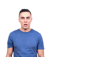 Obraz premium Man with blank stare and shocked expression