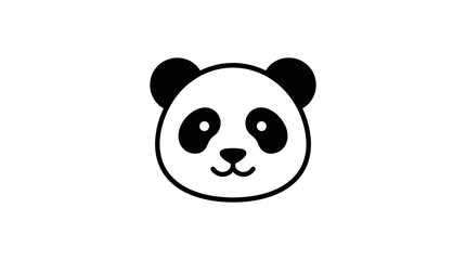 Cute panda head silhouette vector icon isolated on white background, minimalist giant panda bear face logo design. © Ahmad