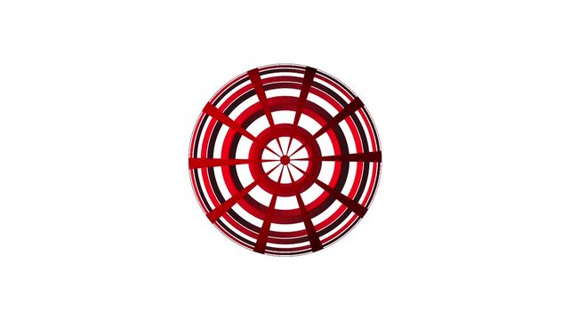 Abstract Rotating Circular Radial Wheel Animation on rad Background 4K