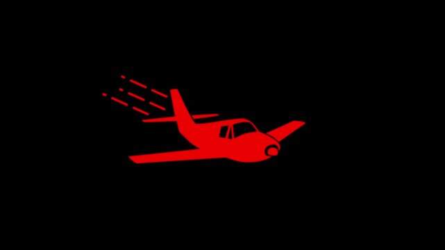 Plane animation rad speed lines. Propeller rotation.
