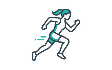 Obraz premium Running Woman Athletic Vector Illustration