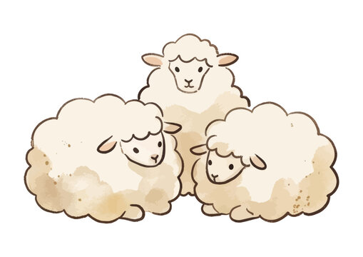 Sizzling Year of the Sheep New Year Card Illustration with Rich Texture／羊・未年・年賀状・2027 のイラスト