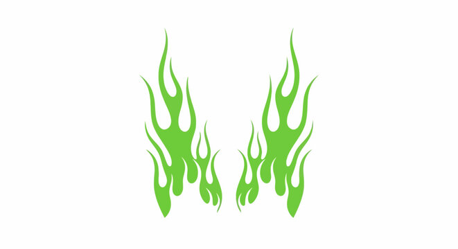 green flame graphics set cool fire decal designs for vehicles