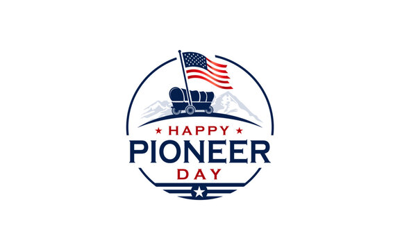 Illustration graphic of Happy Pioneer Day United States design background