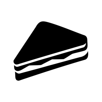 Black and white layered triangle icon - Minimalist black and white layered triangle design with clean edges, perfect for modern icons or graphics.