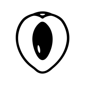 Minimal black eye icon in heart shape - Simple black and white vector icon of an eye inside a heart shape, clean and stylized for modern designs.