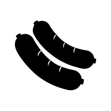 Two black sausages illustration - Simple vector illustration of two black sausages placed side by side, clean and minimalist design.