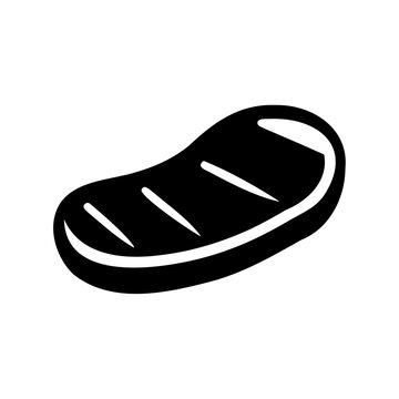 Black minimalist sneaker sole icon - Simple, clean icon of a black sneaker sole with tread pattern, perfect for sports or lifestyle designs.