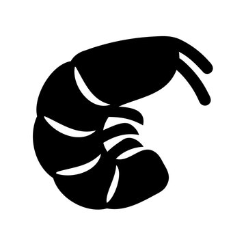 Black lobster icon with segmented body - A sleek black lobster vector icon featuring detailed segmented body parts, ideal for marine-themed designs or underwater illustrations.