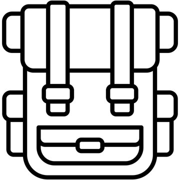backpack icon in outline style