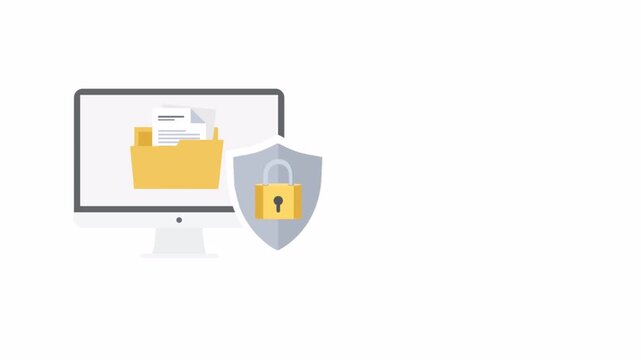 Computer screen showing digital file folder security protection.