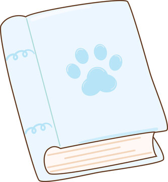Blue Book with Paw Prints Bookmark