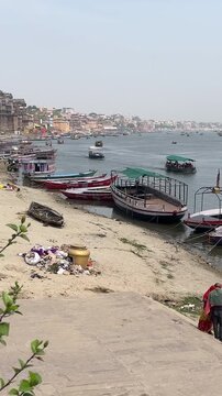 THE GANGES RIVER BOROUGH IN VARANASI, INDIA