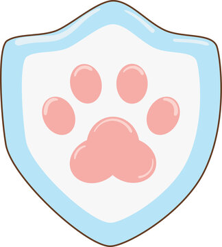 Paw Print Badge Illustration
