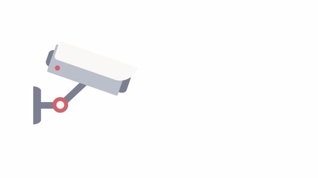Minimalist 3D rendered CCTV security camera icon isolated on white background.