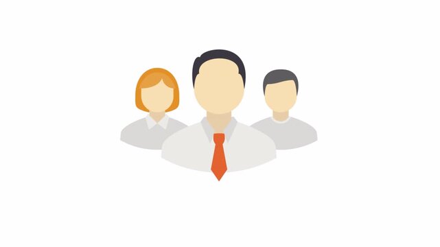 Minimalist corporate business team leadership concept graphic animation.