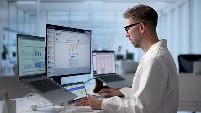 Healthcare Billing Specialist Reviews Patient Claims On Laptop