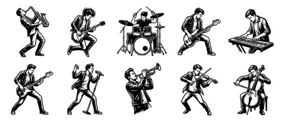 Obraz premium Musician Band Performance Collection