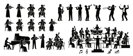 Orchestra and Chamber Music Ensemble Silhouettes © Ketik