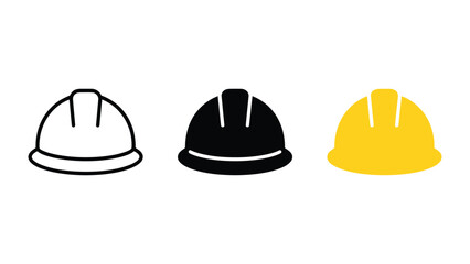 Fototapeta premium Hard hat construction safety helmet icons for industrial use with construction