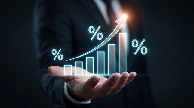 Interest Rate, Tax Calculation, Dividend, and Long Term Investment Growth Strategy Concept