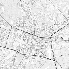 Obraz premium Katowice City Map. Minimalist black and white line art poster for printing, wallpaper, wall art, and map resources for home and office decor