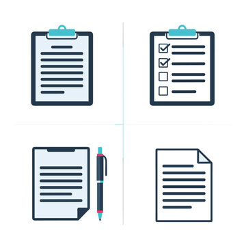 Document and Checklist Icons for Task Management and Office Work.
