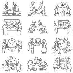 Fototapeta premium business partnership and teamwork concepts illustrating collaboration success and innovation among diverse professionals for corporate growth.