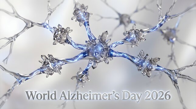 Bright Glass Neural Network Structure World Alzheimer's Day Poster