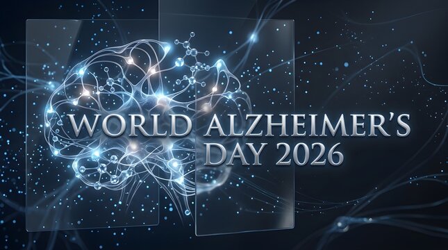 Digital Glowing Neural Brain Network World Alzheimer's Day 2026