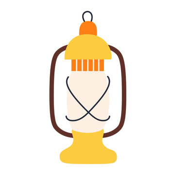 Vintage Camping Lantern Illustration Isolated on Transparent Background for Outdoor Adventure Survival and Hiking Equipment