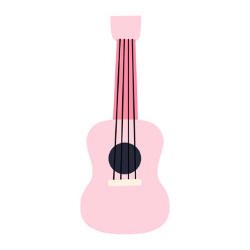 Acoustic Ukulele Guitar Illustration Isolated on Transparent Background for Music Education Performance and Hawaiian Theme Design
